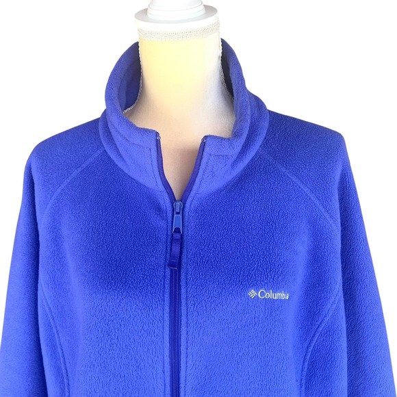 Columbia Women's Fleece Jacket 3X Lavander / Purple Full Zip Lightweight Coat‎ - Picture 13 of 15